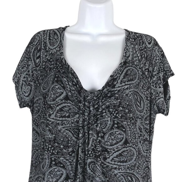 Fresh‎ Produce Dress Large Paisley Rayon Blend Stretch Flawed DR-1304 - Picture 3 of 9